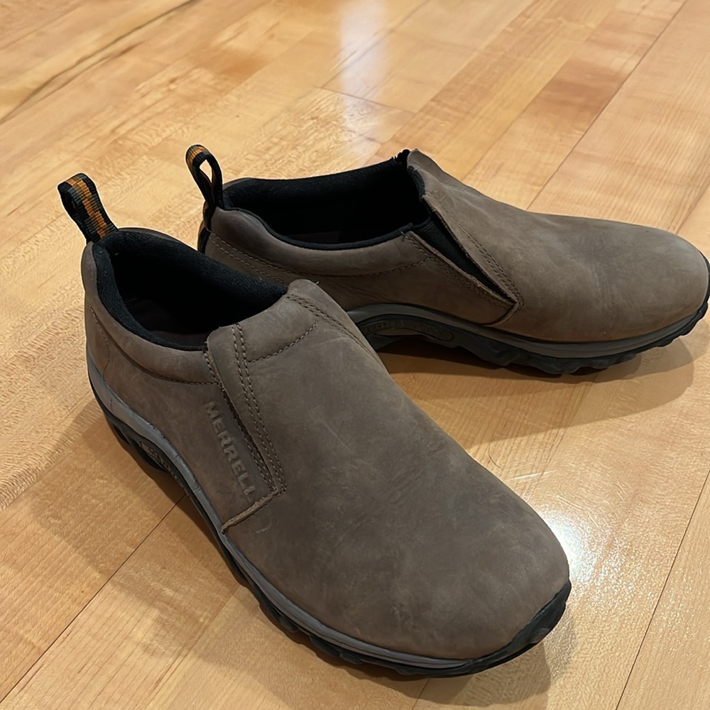 Merrell Men's Jungle Moc Nubuck Brown Suede Low Slip-on Shoes, Size 10 - Picture 2 of 7